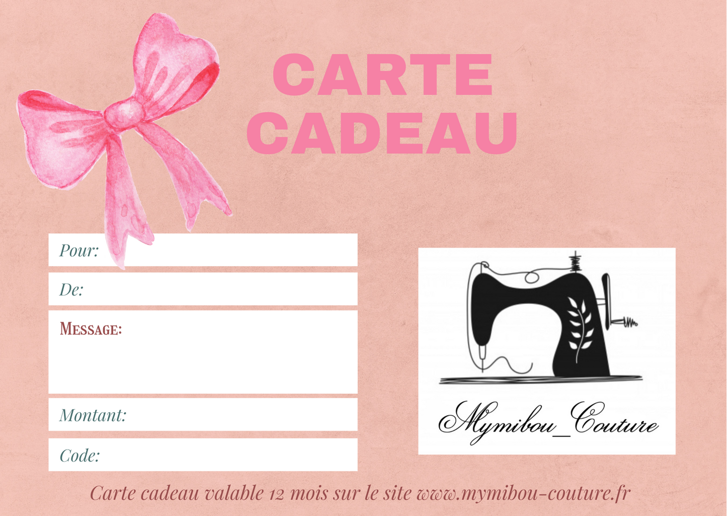 Carte cadeau Mymibou Couture