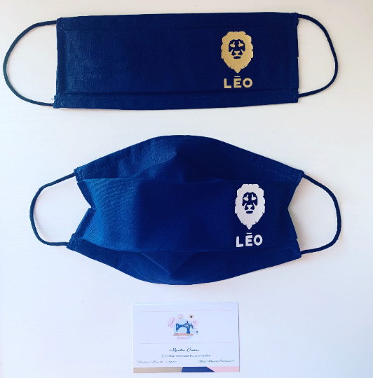 Masque + pochette en tissu association Léo